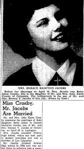 Miss Crosby, Mr. Jacobs Are Married