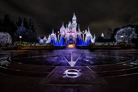 Nighttime In Front Of Sleeping Beauty Castle In December Disneyland Disneyland Romantic Disneyland Castle Sleeping Beauty Castle