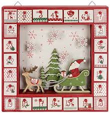 Santa Sleigh In Shadow Box Calendar Advent Calendar Pattern Christmas Advent Advent Calendar