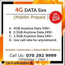 30 day auto renewal plans can be purchased as a base package as well. Allceylon Com Mobitel Prepaid Data Sim Calls All In Facebook