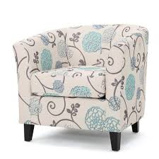 Ikea karlstad bladaker modern floral ottoman and arm chair blue beige cover new. Noble House Preston White And Blue Floral Fabric Low Back Club Chair 11808 The Home Depot