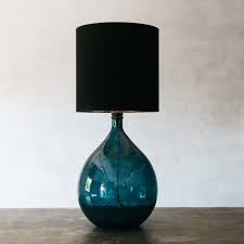Round Glass Extra Large Blue Lamp Graham Green Blue Glass Lamp Blue Lamp Glass Lamp Base