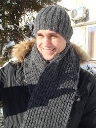 Work Up This Matching Hat And Scarf For The Man In Your Life The Bulky Weight Yarn Will Keep Him Mens Knitted Scarf Knit Slouchy Hat Pattern Knit Hat For Men