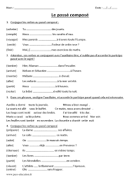 Exercice de conjugaison cm1, cm2, 6ème, 5ème, fle. Passe Compose Cm1 Cm2 Exercices Corriges Conjugaison Cycle 3
