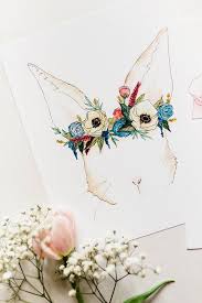 Bunny Flower Crown Flower Crown Drawing Flower Drawing Watercolor Illustration