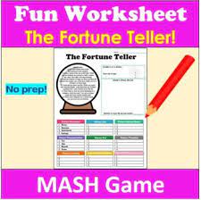 Prove that you are more intelligent than your friend. Fun Worksheet Mash Future Fortune Teller Game By Brave Education