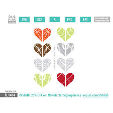 Download A Change Of Heart Collection Sport Half Hearts Single Layer Svg Funlurn