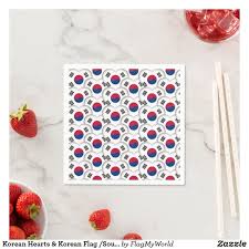 Korean Hearts Korean Flag South Korea Napkins In 2020 Korean Flag Korean Flag