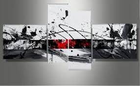 Vente unique grand tableau en verre acrylique design moonlight 160x60x0.4. Tableau Design Noir Et Blanc Modernes Peints Par Ejrac