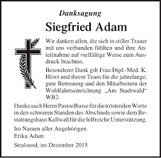 Traueranzeigen von Siegfried Adam