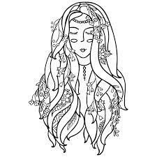 But can they help adults? Vector Illustration Black And White Woman With Flowers Coloring Pages For Adults Card Print Zentagl Doodle Stock Vector Illustration Of Eyes Isolated 68859018