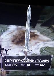 Ancient Legendary High Queen's Sword. Worth 187 septims. : r/skyrim