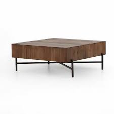 Clint 52 reclaimed wood coffee table. 41 W Square Coffee Table Reclaimed Natural Eucalyptus Wood Modern Iron Base Ebay