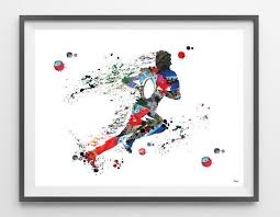 Rugby Player Watercolor Print Sport Art Poster Rugby Player Etsy Watercolor Print Painting Prints Poster Art