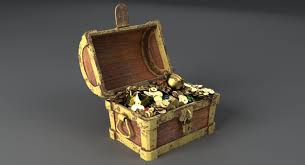 3d Model Treasure Chest Wood Gold Case Bin Antique Coffre Malle Metal Lock Rust Old Coin Money Gemstone Cr 3d Model Model Decorative Boxes
