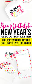 Printable New Year S Resolution Letter And Envelopes Printable Crush Lettering New Year Printables New Years Resolution