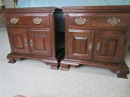I just built a new king head board to match the rest of the set and it's time for the finishing. Ethan Allen Bedroom Set Of 2 Nightstands Pair Cherry Georgian Court 11 5216 On Popscreen