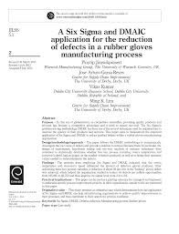 Pdf A Six Sigma And Dmaic Application For The Reduction Of