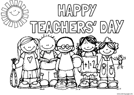 Happy Teachers Day Students Picture Coloring Pages Printable