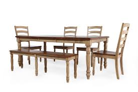Winners Only Quails Run Six Piece Dining Set Mathis Brothers Furniture Wooden Dining Table Modern Dining Table With Bench Dining Set