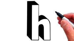 In the bottom left hand internal corner of the d draw a. How To Draw Letter H In Lowercase 3d Youtube