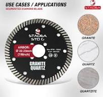 Stadea SBD105C Diamond Saw Blade 7-Inch Continuous Turbo Dry Cutting - Cuts  Granite Quartz Quartzite, Fits Grinder, Saw Cutter, 8 MM Segments - Pack ...