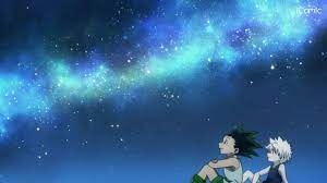 Fond d'écran pc 1920x1080 hunter x hunter. Hunter X Hunter Killua X Gon They Are Sitting Under The Beautiful Night Scenery Fond D Ecran Dessin Fond D Ecran Ordinateur Fond Ecran Bleu