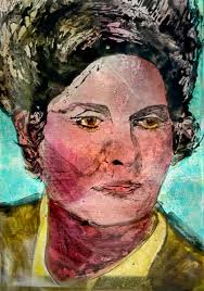 This is a portrait I just completed, made of glass, fused in a kiln.