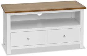 Festnight Meuble Tv Banc Tv De Salon En Bois Avec 1 Tiroir Et 1 Compartiment 90 X 35 X 48 Cm Blanc Et Marron Salon En Bois Mobilier De Salon Banc De Rangement