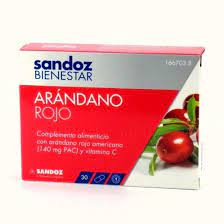 Sandoz Bienestar Arandano Rojo Cranberry 30 Capsulas