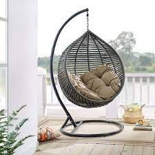 havenside home iwal teardrop outdoor patio swing chair gray navy blue steel bluesteel chair gray ha patio swing chair outdoor patio swing swinging chair
