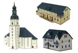 Der bastelbogen zum falten, schneiden und stecken. Architecture Papercraft 48 German Village Buildings Paper Models Paper Houses Cardboard House