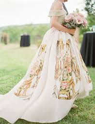 Our Favorite Wedding Dresses From 2016 Colored Wedding Gowns Printed Wedding Dress Floral Wedding Dress