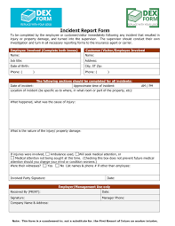 Insurance Incident Report Template 1 Templates Example Incident Report Report Template Incident Report Form
