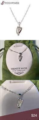 Trinity Co Silver Plated Harp Necklace Womens Jewelry Necklace Irish Jewelry Silver