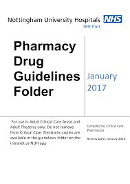 Critical Care Pharmacy Drug Guidelines