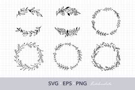 Download Floral Wreath Clipart Set Graphic By Redchocolate Creative Fabrica PSD Mockup Templates