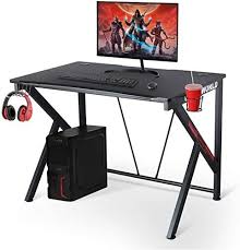 New Ergonomic Gaming Desk 42 K Shaped Computer Table Home Office Gamer Workstation Headphone Hook Cabl In 2020 Computer Table Computer Desks For Home Gaming Desk