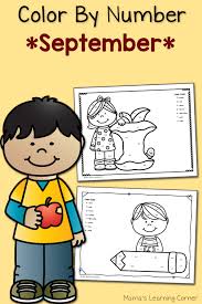 September coloring pages to print. Color By Number Worksheets September Mamas Learning Corner