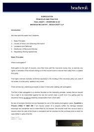 14 a subrogation clause in your insurance contract may state: Subrogation Principles And Practice Paul Handy