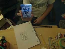 To create your own trading cards, you need thick paper, markers or crayons, a pencil, and a pair of scissors. 3 Ways To Make Your Own Trading Cards Wikihow Trading Cards Game Card Games Trading Cards
