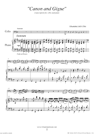 Canon And Gigue In D Major Piano Sheet Music Pachelbel Canon In D Sheet Music For Cello And Piano Sheet Music Music Cello Sheet Music