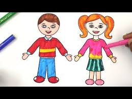 School Girl And Boy Coloring Pages L Kids Drawing Coloring Videos For Kids To Learn Colors Youtube Cartoon Girl Drawing Cartoon Drawings Drawing For Kids