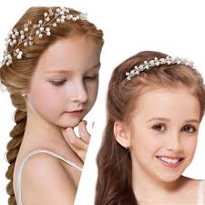Perfect bun with rubber band: Buy 2 Pieces Bridal Headpiece Rhinestone Wedding Headband Faux Pearl For Flower Girl Crown Crystal Hair Vine For Brides Party Evening Hair Accessory White Beads Online In Taiwan B07yv6vt2l