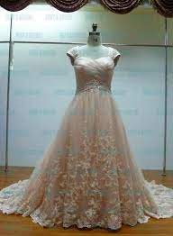 Champagne Taupe Colored Lace Wedding Dress With Cap Sleeves And Beading My Favorite Dress Empire Wedding Dress Wedding Dress Champagne Ball Gowns Wedding