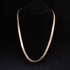 14k Solid Yellow Gold Herringbone Chain Necklace 24 Inches Etsy Gold Herringbone Chain Yellow Gold Chain