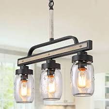 Farmhouse rustic kitchen island pendant lighting. Buy Log Barn Rustic Mason Jar Chandelier Farmhouse Lighting Metal Finish Glass Hanging Pendant For Dining Room Kitchen Island Online In Indonesia B07qz2bwbj