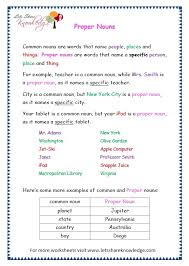 Very simple introduction activity on common and proper noun. Grade 3 Grammar Topic 7 Proper Nouns Worksheets Lets Share Knowledge