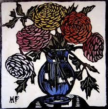 Ranunculus Hand Coloured Woodblock Print 20 5 X 19 Cm By Margaret Rose Macpherson Preston 1875 1963 Australia Lino Print Artists Flower Art Australian Art