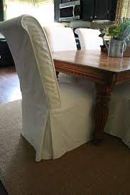 Available in black, white or cream. Scrolled Back Parson Chairs Slipcovers By Shelley Slipcovers For Chairs Dining Chair Slipcovers Dining Room Chair Covers